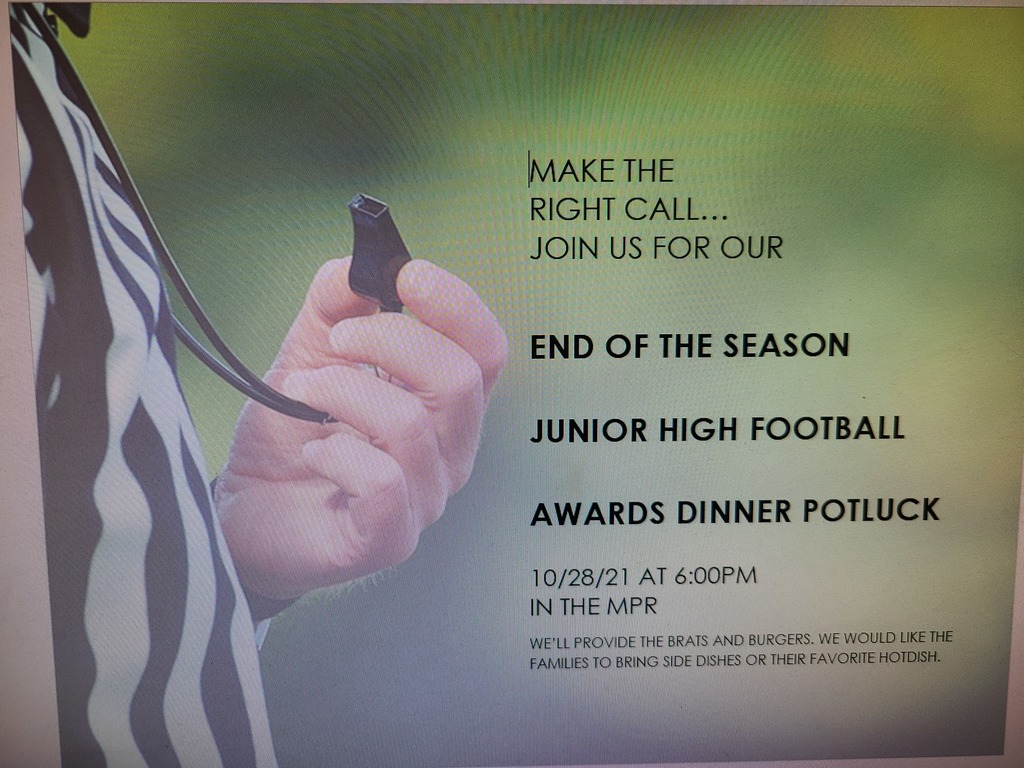 JH football awards potluck  10/28/21