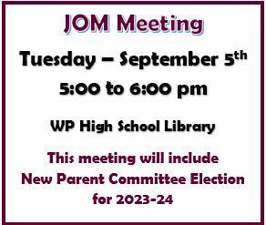 JOM Meeting -  Sept. 5 -- Tuesday @ 5pm