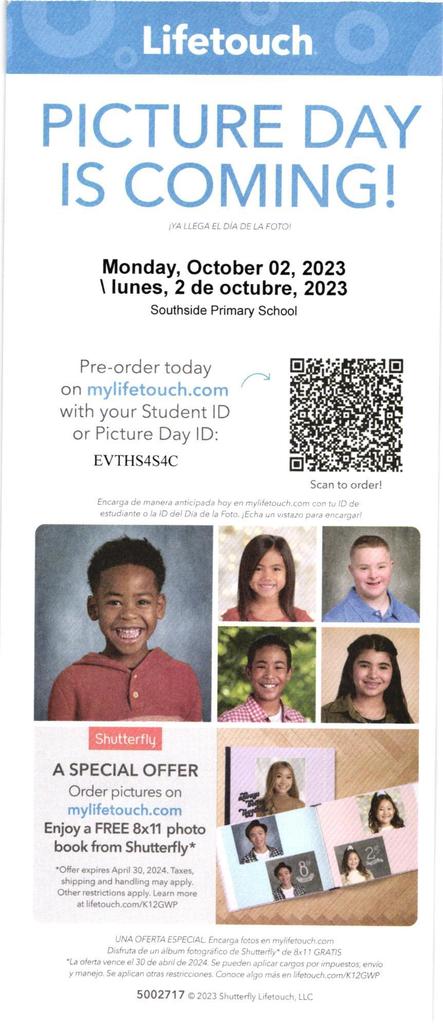 Oct 2 Picture Day Information